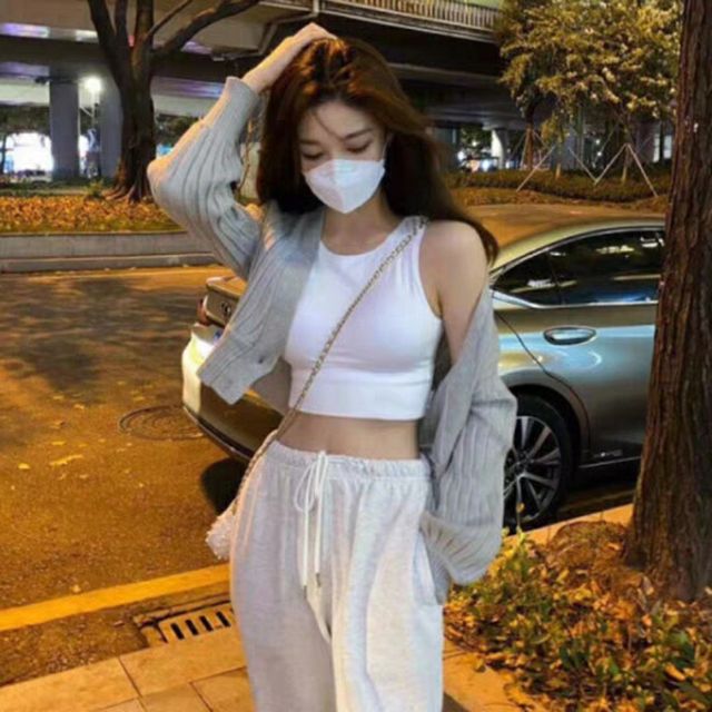 Áo bra, croptop Hàn siêu co giãn, thời trang Hàn 8862