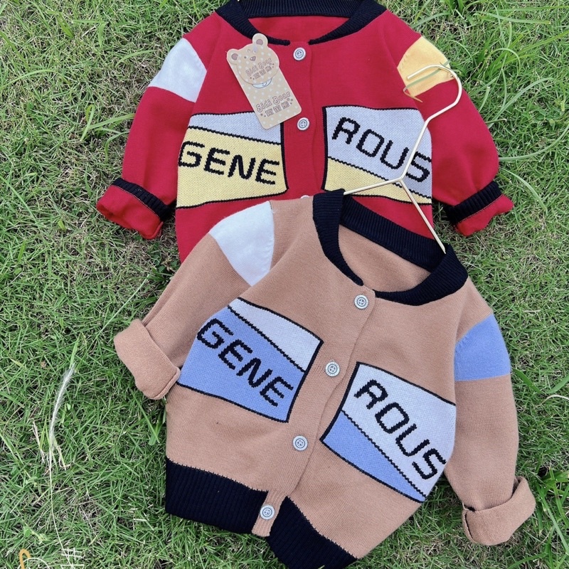 Áo len cardigan Quảng Châu dài tay mềm mịn cho bé trai/gái, chất len siêu mịn không xù không bai nhão