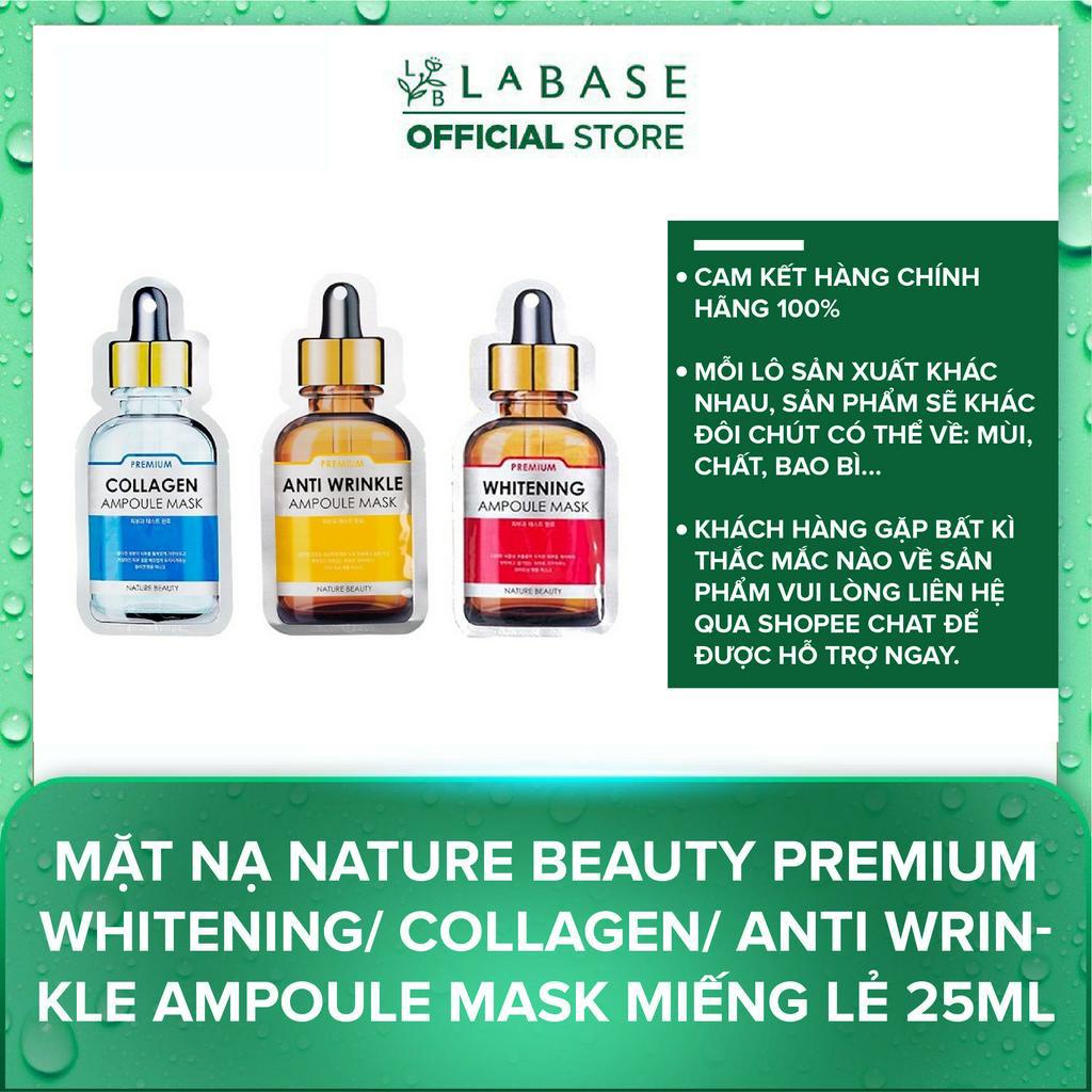 Mặt Nạ Nature Beauty Premium Whitening/ Collagen/ Anti Wrinkle Ampoule Mask Miếng Lẻ 25Ml
