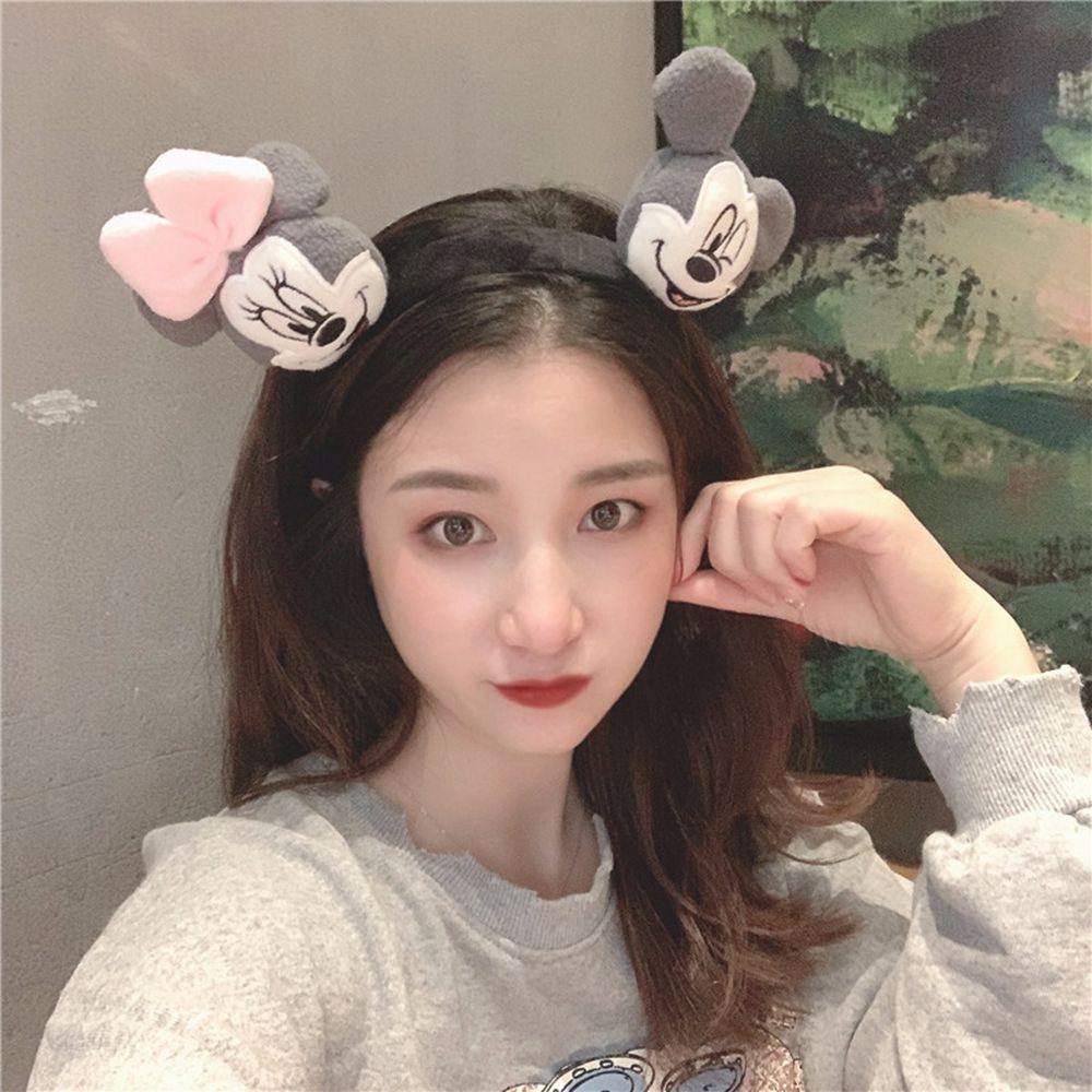 Dwayne Băng Đô Cài Tóc Đính Nơ Vải In Hoạt Hình Chuột Mickey Kiểu Hàn Quốc Dễ Thương Cho Nữ