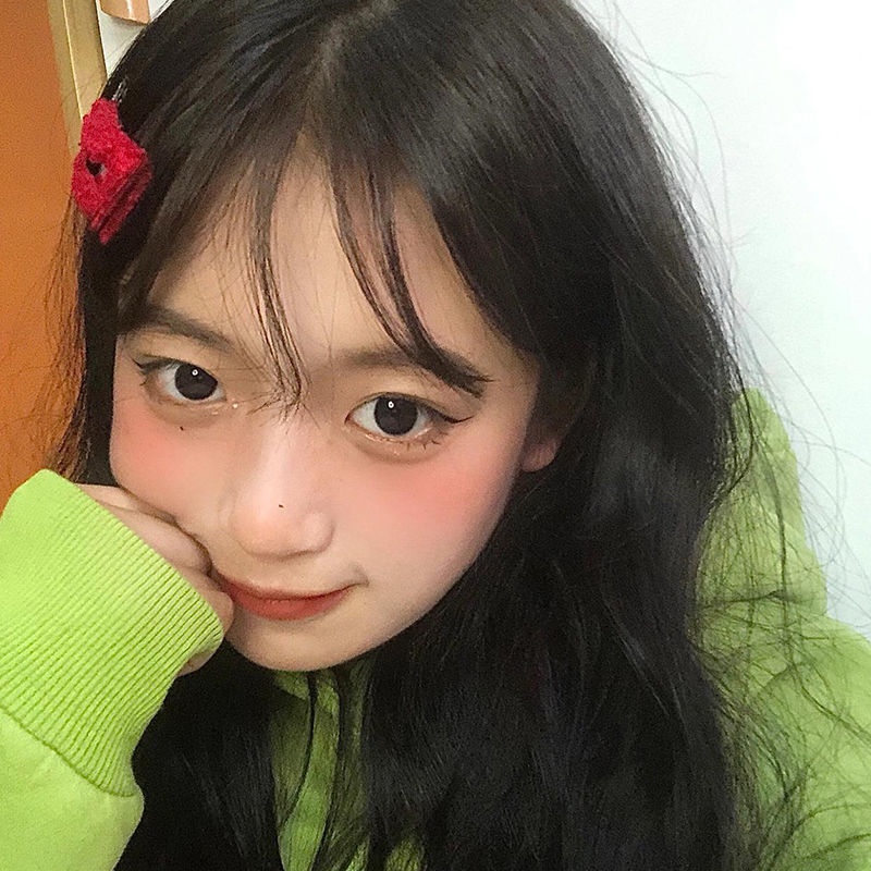 【F&amp;X】Áo khoác lông cừu dáng rộng thêu hình quả bơ hoạt hình vui nhộn màu xanh lá cây mùa thu đông cho nữ sinh