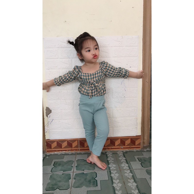 Set 5 quần thun len gân có túi dáng body cho bé