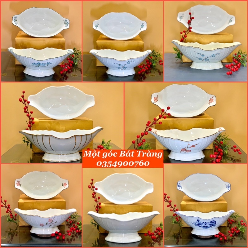 BÁT THUYỀN ĐỰNG GÀ GỐM SỨ SẠCH BÁT TRÀNG