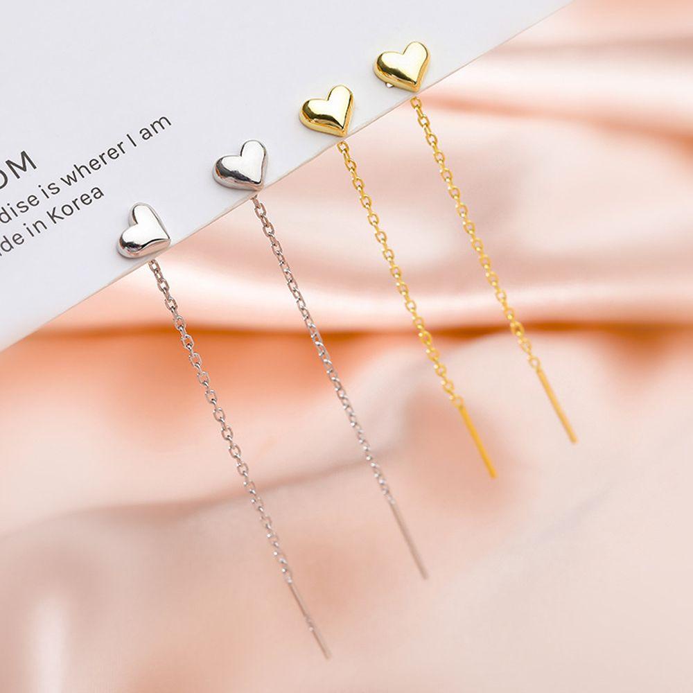 Bông Tai Dáng Dài Hình Trái Tim Phong Cách Vintage Ngọt Ngào Cho Nữ