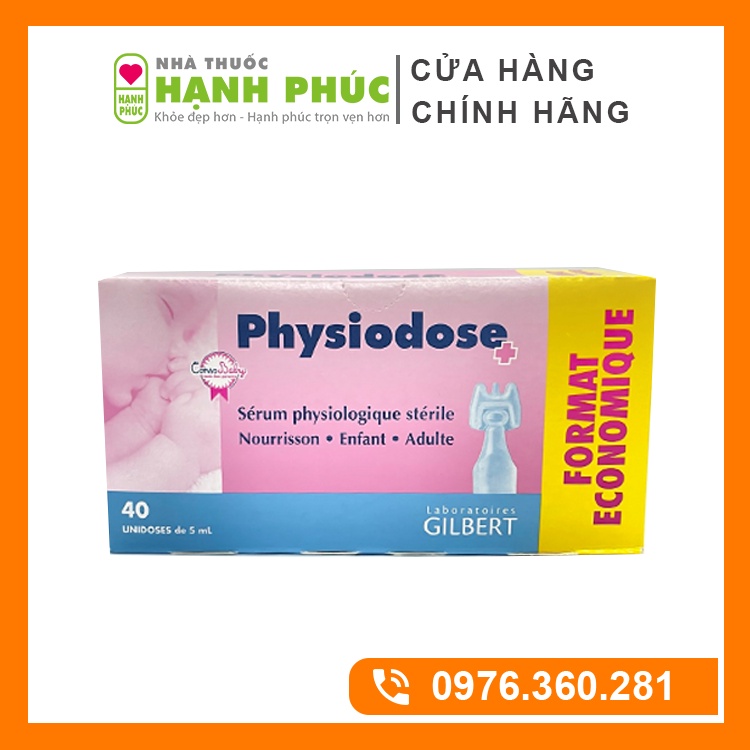 Nước muối sinh lý Pháp Physiodose Cho Trẻ Sơ Sinh ( 40 ống x 5ml ) DATE Mới Nhất