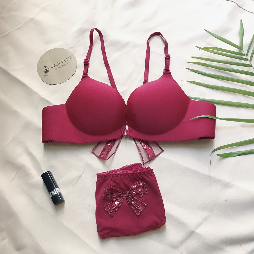Bộ Đồ Lót Cài Trước Nơ Quai Chéo Siêu Hot B252 | BigBuy360 - bigbuy360.vn