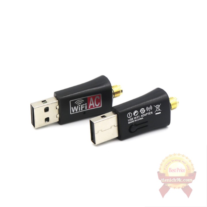 USB thu Wifi sóng 5Ghz 3.0 Có Râu tích hợp ăng ten băng tần kép phát AC600Mbps cho PC | BigBuy360 - bigbuy360.vn