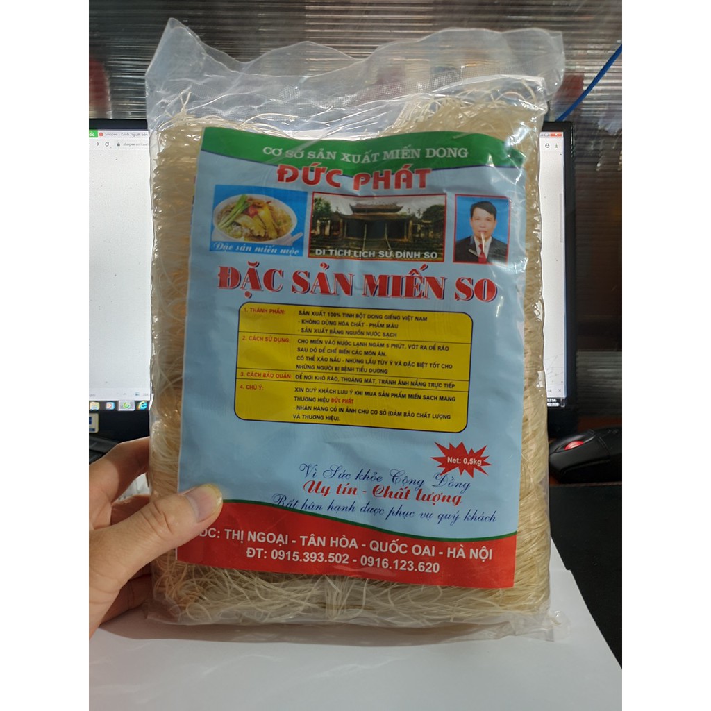 MIẾN DONG ĐỨC PHÁT ĐẶC SẢN LÀNG SO GÓI 0.5KG