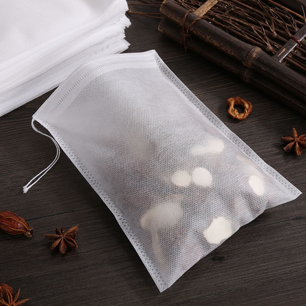 Bộ 100 túi lọc rỗng bằng vải không dệt dùng 1 lần pha trà cà phê