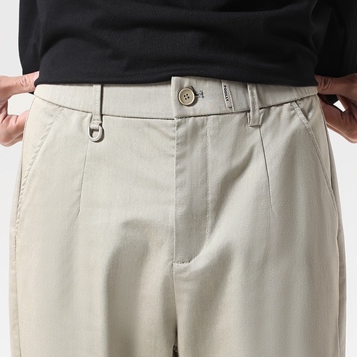 Quần kaki ống suông nam chất vải dày dặn co dãn thấm hút mồ hôi tốt kiểu dáng basic Hàn Quốc - Quần Kaki