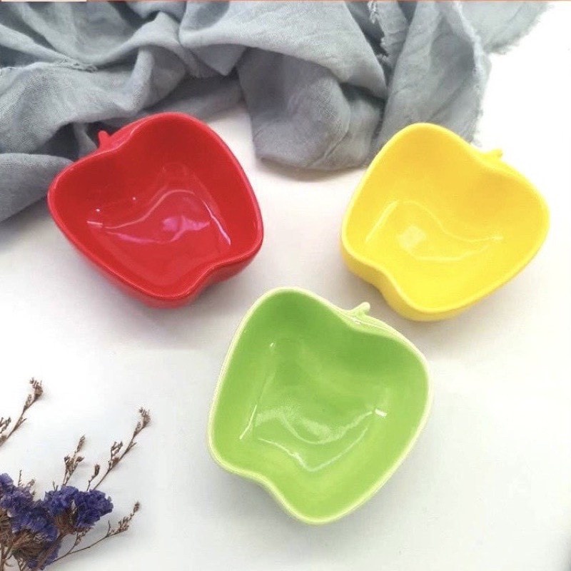 Chén Bát Sứ Ăn Dặm Hình QUẢ TÁO Cho Bé - Ăn dặm kiểu Nhật