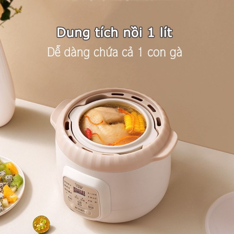 [LỖI 1 ĐỔI 1+TẶNG CHẤU] Nồi nấu cháo chậm/nồi ninh hầm đa năng Lotor 1 lít - Chính hãng