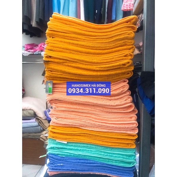 Khăn tắm 65x135cm x250gr Hanosimex sợi bông 100% cotton xuất Nhật dư, lỗi