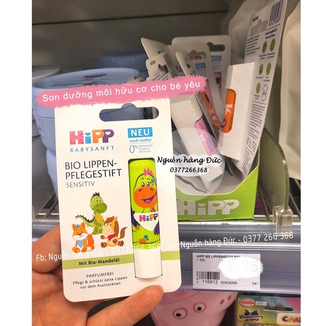 Son dưỡng môi hữu cơ HIPP BIO organic trẻ em cao cấp  an toàn cho bé trai/ bé gái