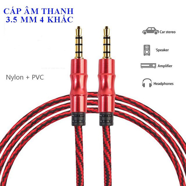 Dây Cáp Âm Thanh AUX Jack Kết Nối 3.5mm dùng cho điện thoại, loa, máy tính, Dài 150cm