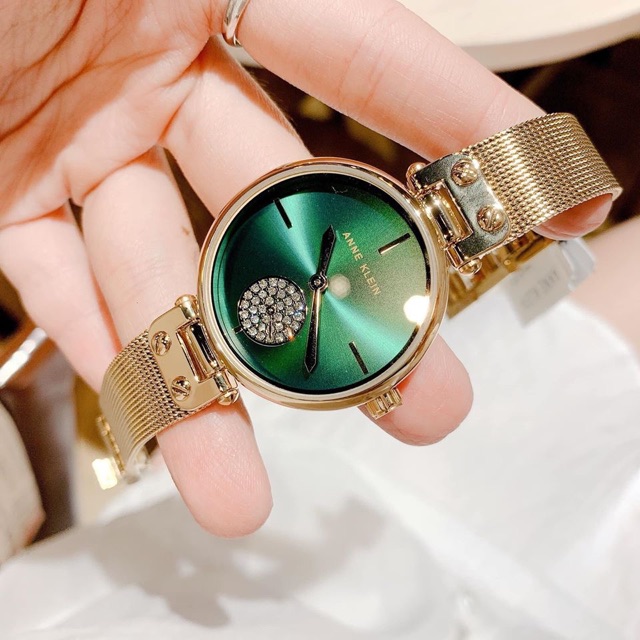 Đồng hồ Nữ Anne Klein AK/3000GNGB mặt xanh lá quá đẹp CÓ SẴN
