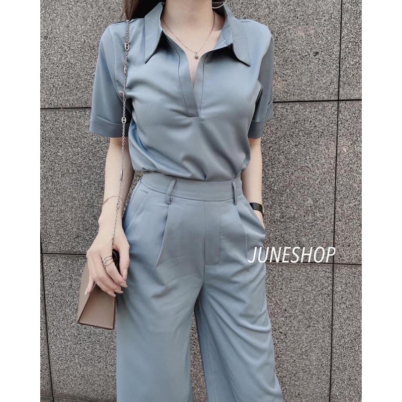 SNU150 - SET BỘ NỮ CỔ BẺ QUẦN DÀI CẠP CAO | BigBuy360 - bigbuy360.vn