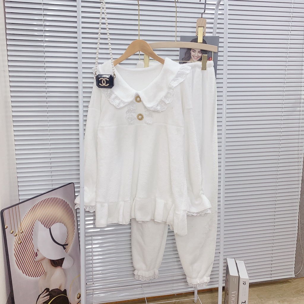 Bộ lông  babydoll phối viền ren HL273