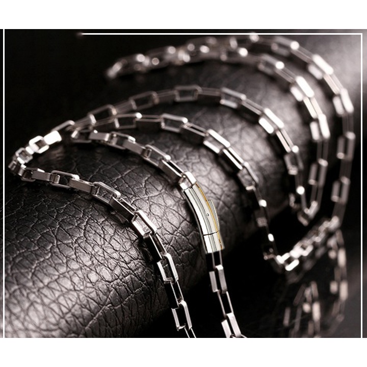 Dây chuyền nữ inox kiểu chữ nhật 2ly khóa vip sáng đẹp không đen vô cùng đẳng cấp