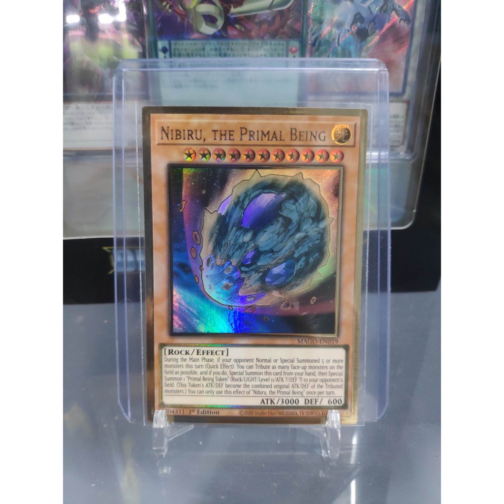[ Dưa Hấu Yugioh ] Lá bài thẻ bài Nibiru the Primal Being - Premium Gold ultra Rare - Tặng bọc bài nhựa bảo quản