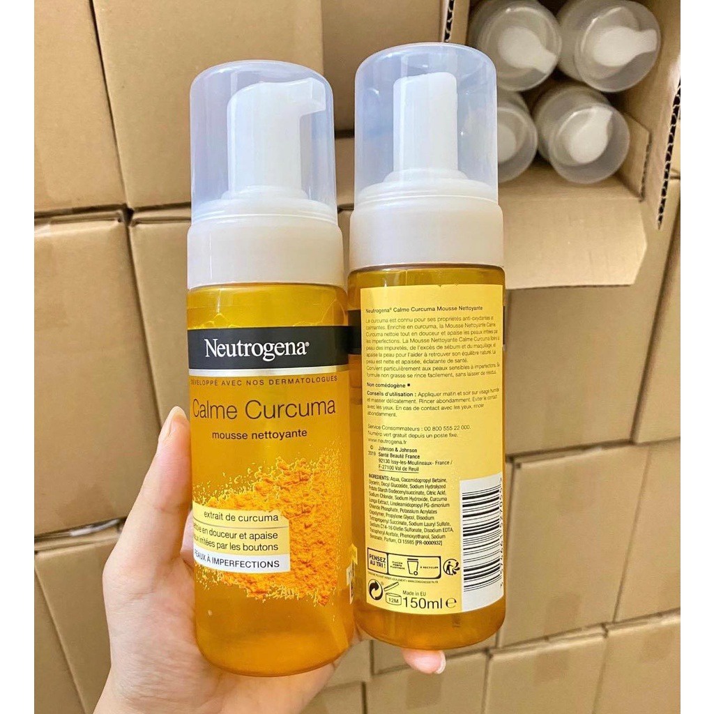 Sữa rửa mặt tinh chất nghệ sáng da giảm mụn mờ vết thâm Neutrogena Curcuma - EDS Hàng Mỹ