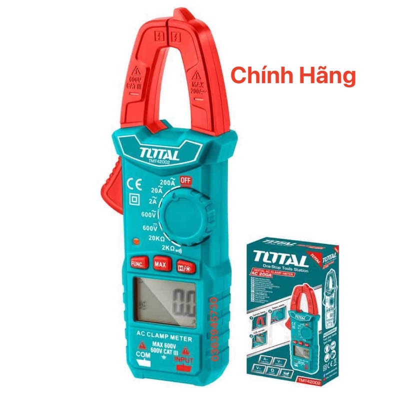 ĐỒ NGHỀ TOTAL Kềm đo AC/DC kỹ thuật số TMT42002