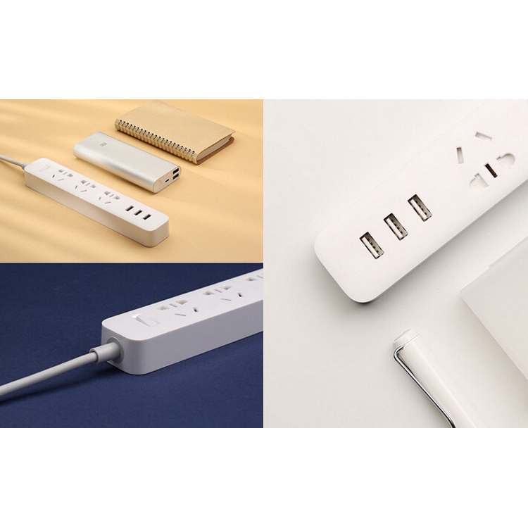 Xiaomi Smart Electronic Power Strip Socket Fast Charging 3 USB + 3 Sockets Plug