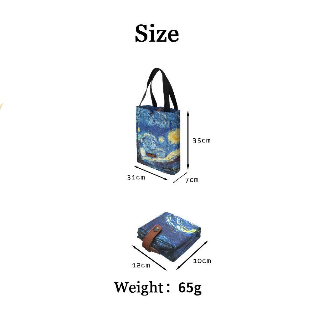 QQMALL Túi Xách Mua Sắm Dạng Gập Họa Tiết Bầu Trời Sao Nổi Tiếng