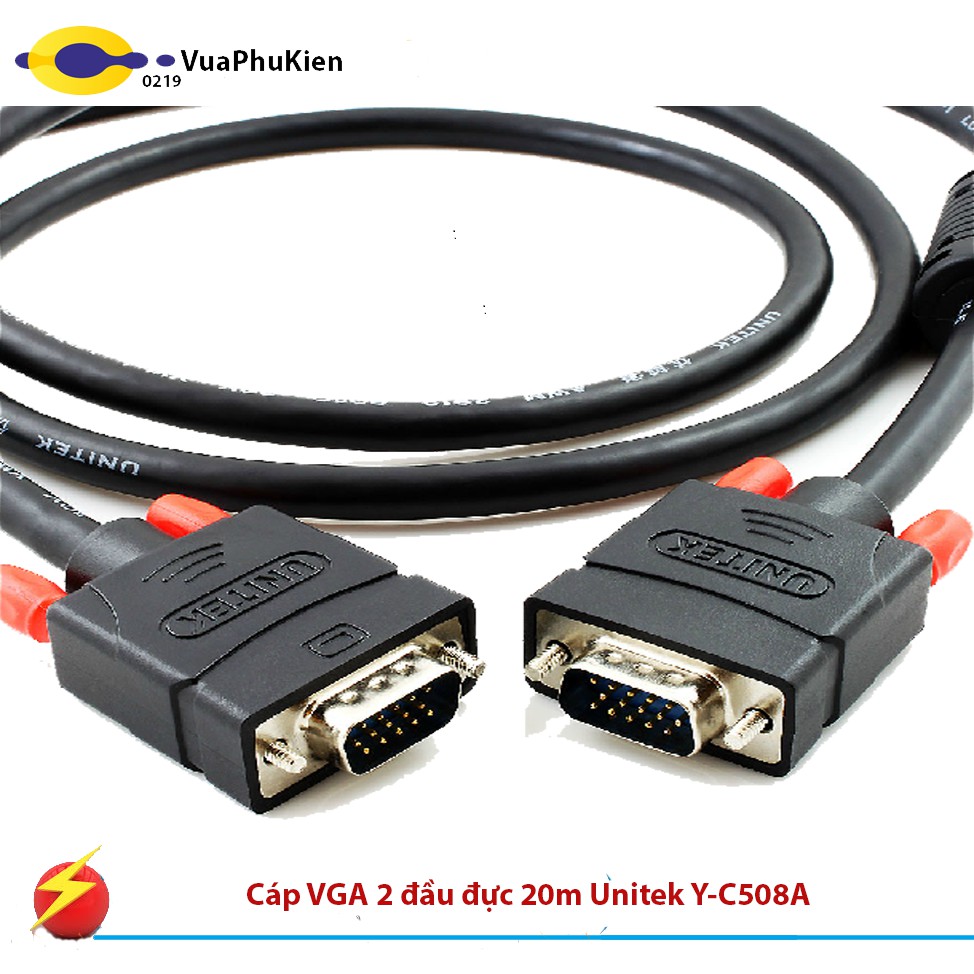 Cáp VGA 2 đầu đực 20m Unitek Y-C508A