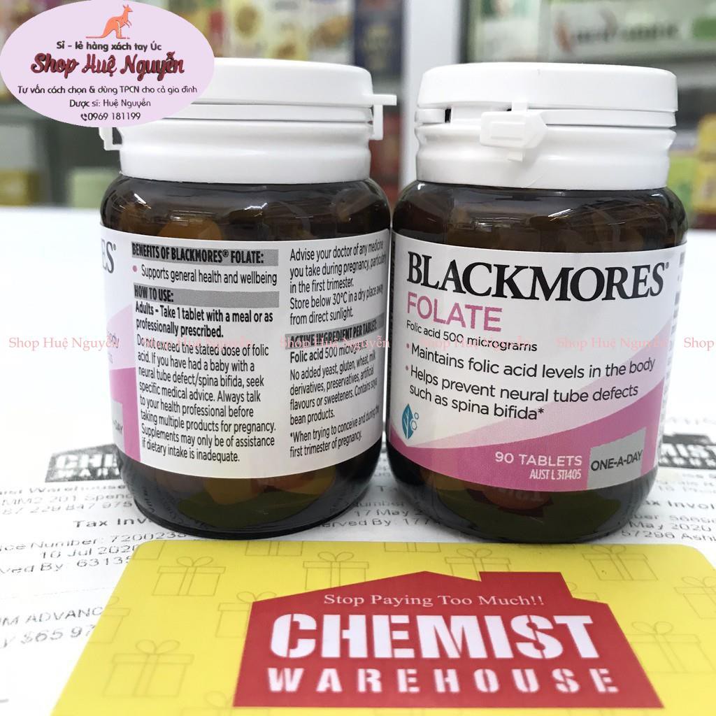 Viên uống bổ sung Acid Folic [Úc] Blackmores Folat 500mcg - 90 viên | BigBuy360 - bigbuy360.vn
