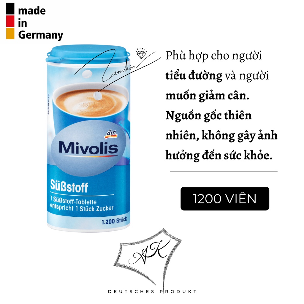 Đường ăn kiêng Mivolis 1200 viên