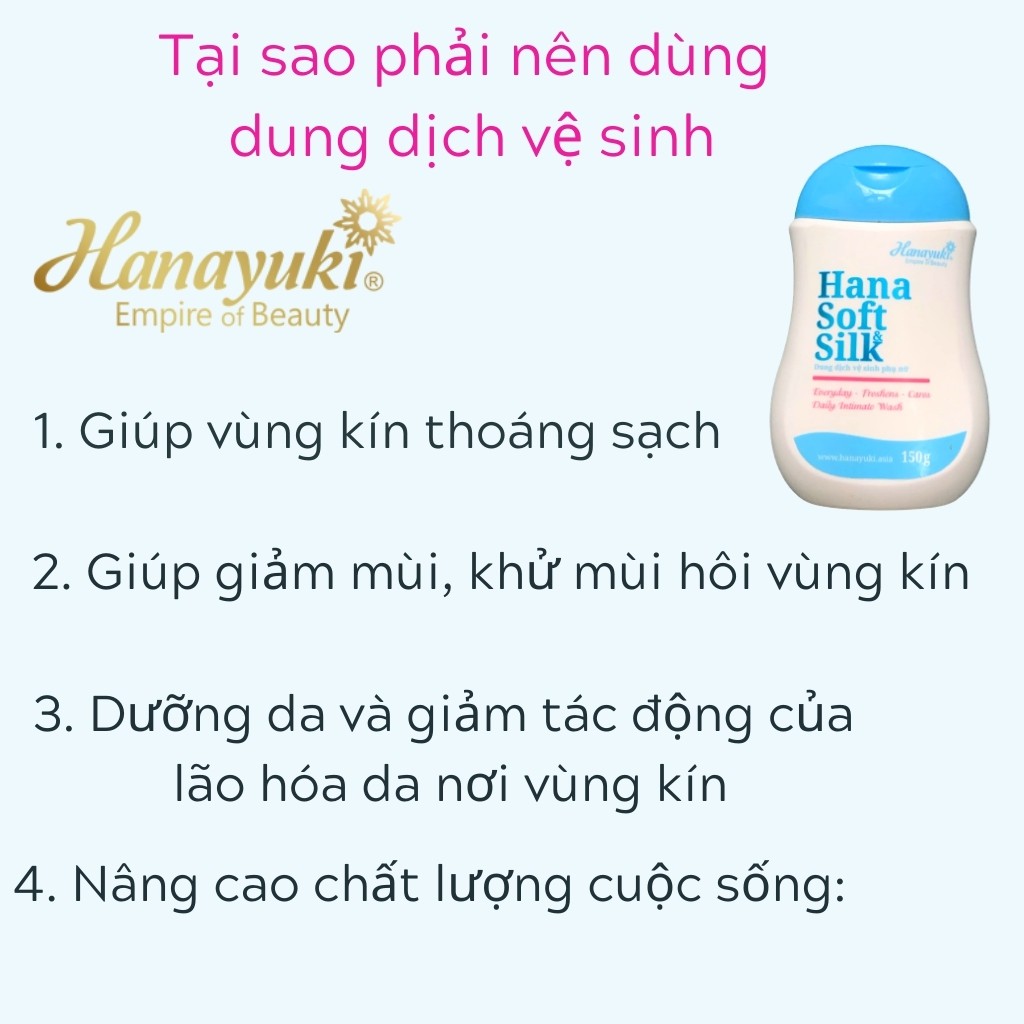 Dung dịch vệ sinh phụ nữ HANA SOFT SILK làm hồng vùng kín 150g - ZAVENCI Official