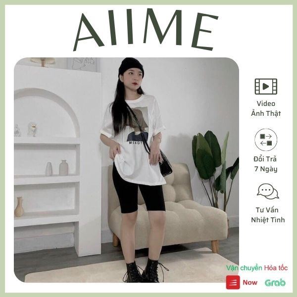 Set quần legging lửng kèm áo phông cô gái