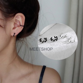 Bông tai nữ không cần lỗ 2 màu kiểu răng cưa dễ thương ullzzang