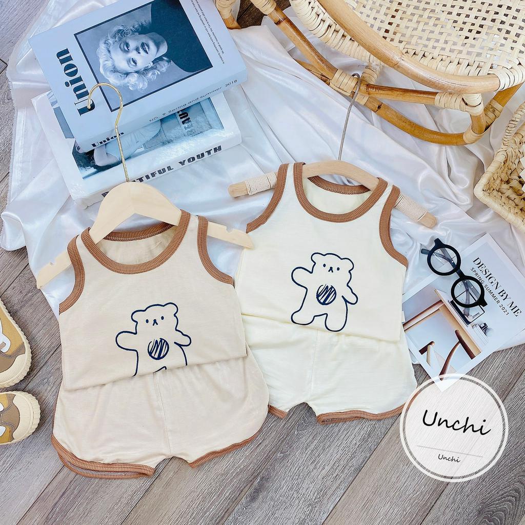 Bộ Ba Lỗ Bé Trai, Bé Gái Chất Thun Lạnh Siêu Mát sơ sinh đến 14kg, Quần Áo Trẻ Em Mùa Hè Thoáng Mát Có Túi Zip