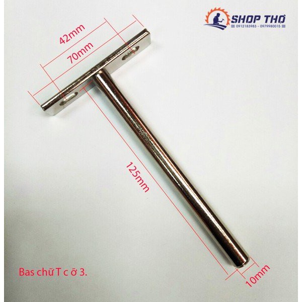 Bas chữ T treo đợt gỗ - sắt đặc phi 10 - dài 12.3cm (một cặp 2 cái)