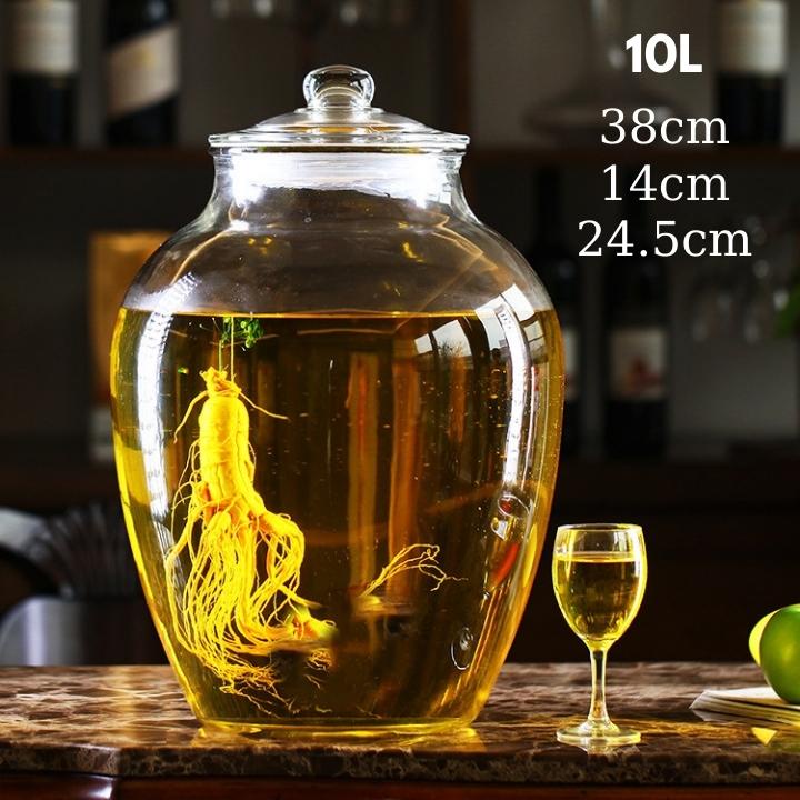 Bình thủy tinh 🔥TRƠN🔥 10-15-20-36L không vòi có vòi ngâm sâm nấm kim chi