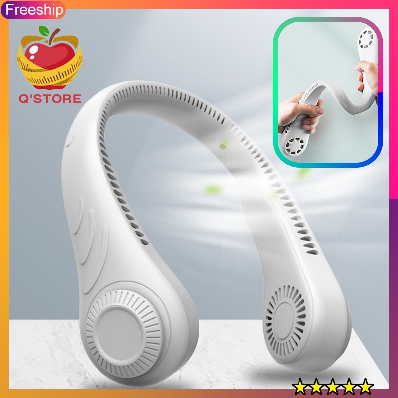 Quạt Đeo Cổ Mini 💖HOT💖 Quạt Treo Cổ Không Cánh Chính Hãng, 3 Chế Độ Mát, 3 Tốc Độ Gió Bảo Hành [12 Tháng]