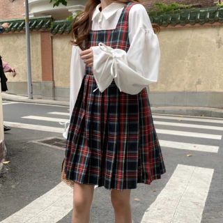 Set váy kẻ ulzzang xinh yêu