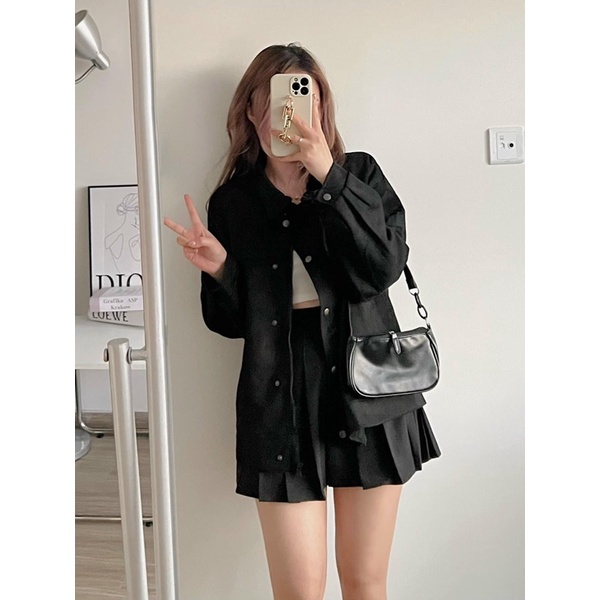 [Ảnh thật/Video]Áo khoác da lộn dày dặn bề mặt mướt hàng Quảng Châu loại 1