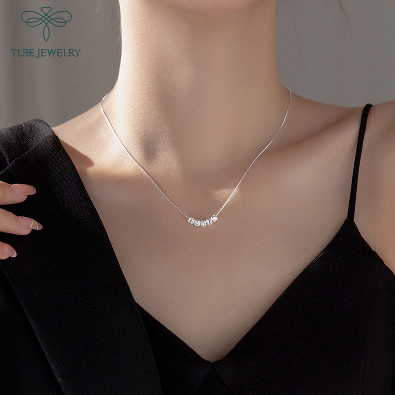 Dây chuyền bạc nữ TLEE mẫu dây năm viên bi bạc TleeJewelry D0204