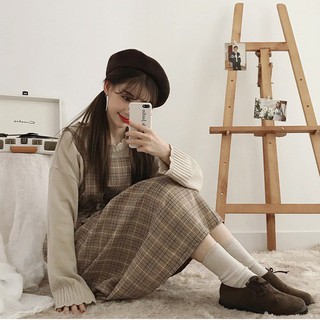 CiCi💎 Váy ulzzang maxi caro không tay