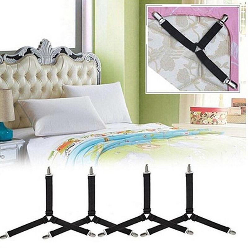 Combo 4 dây kẹp cố định ga trải giường kẹp KIM LOẠI, dây chun cố định góc nệm chống xê dịch ga trải giường