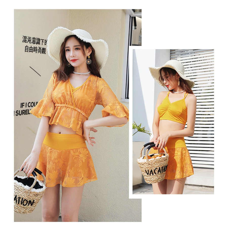 CÓ SẴN bộ đồ bơi nữ ren 3 mảnh mẫu mới nữ tính | BigBuy360 - bigbuy360.vn