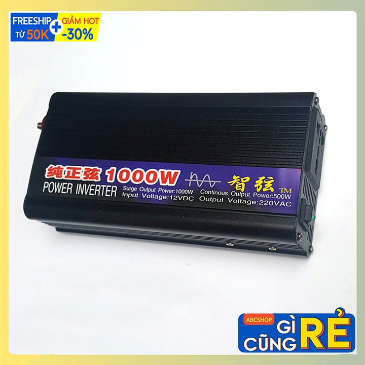 Bộ chuyển đổi 24v sang 220v, đổi nguồn 24v sang 220v Sin chuẩn1000W thiết kế gọn nhẹ, an toàn khi sử