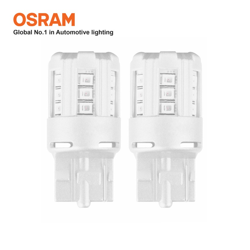 Combo 2 Bóng Đèn Led Chân Ghim Nhỏ OSRAM Standard Retrofit W21W 12V Màu Đỏ - Nhập Khẩu Chính Hãng