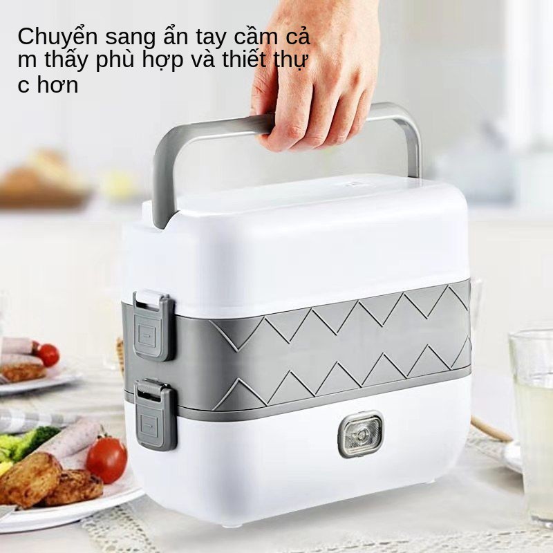 Hộp cơm điện hâm nóng cách nhiệt Nồi mini nấu tự động cắm văn phòng công nhân xách tay