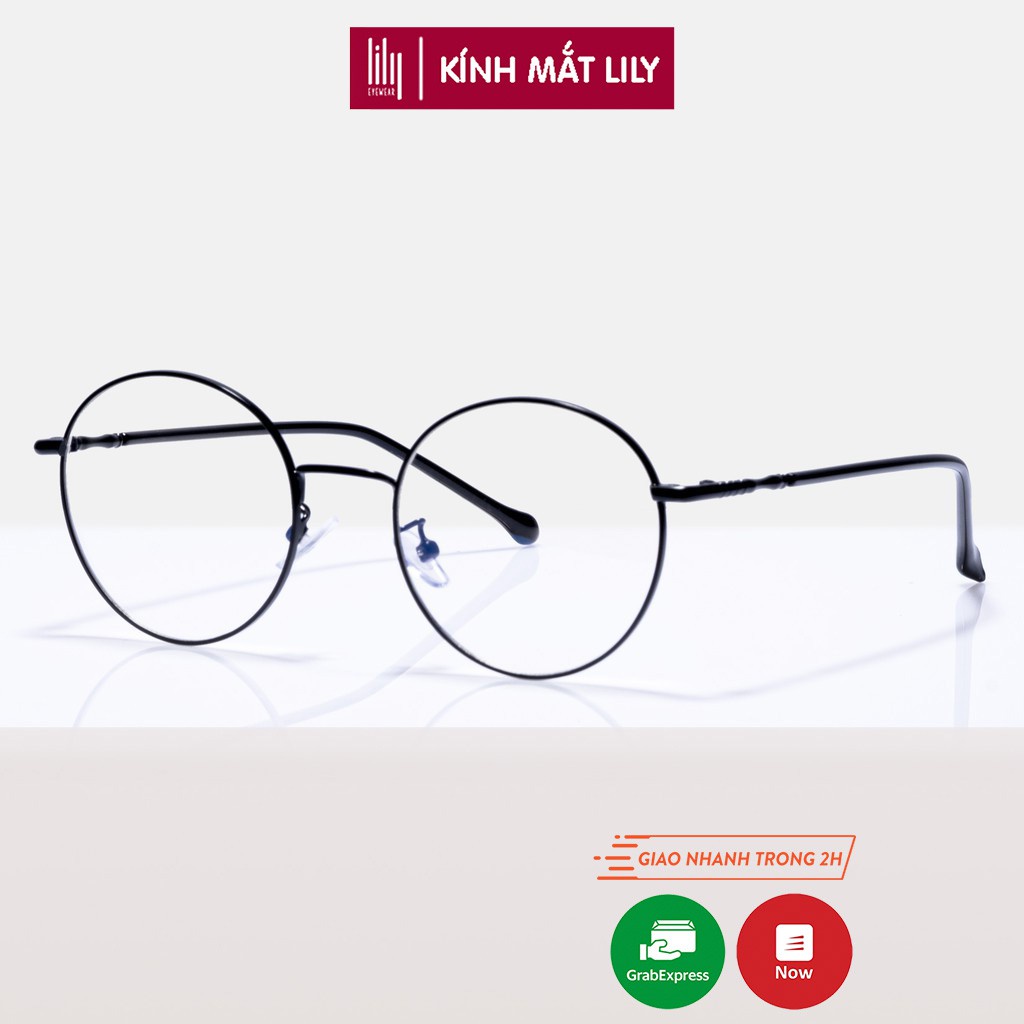 Gọng kính cận nam nữ Lilyeyewear mắt tròn, chất liệu kim loại thanh mảnh - 72323