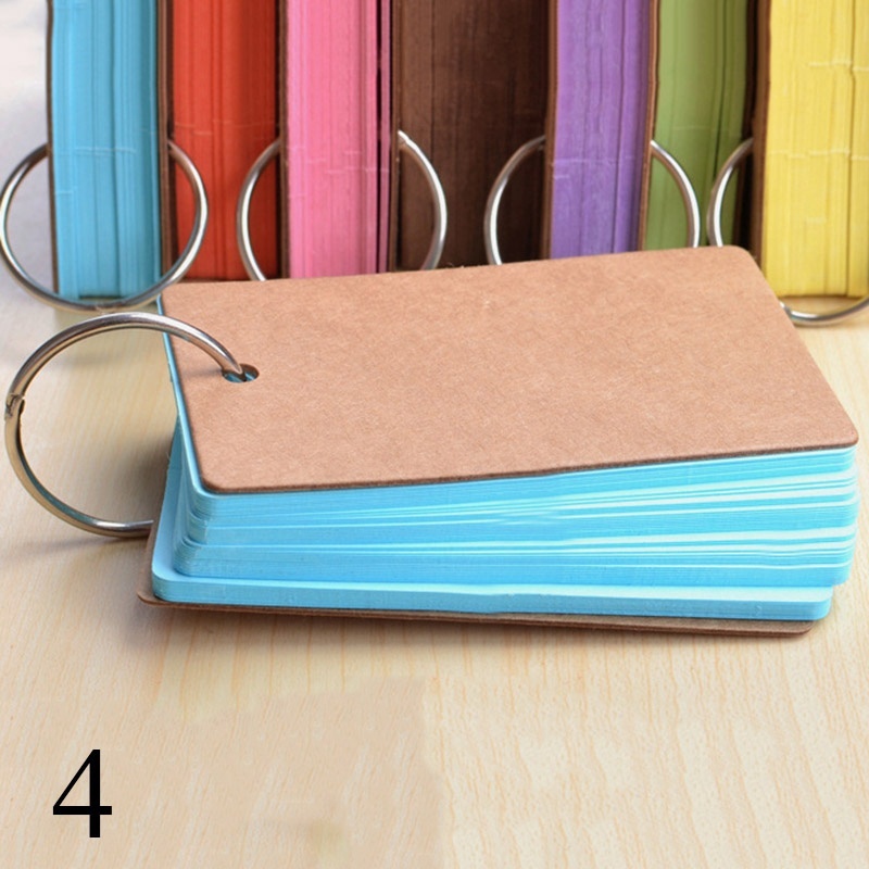 Set 50 Tấm Giấy Ghi Chú Dạng Lật Có Vòng Giữ Dành Cho Học Sinh