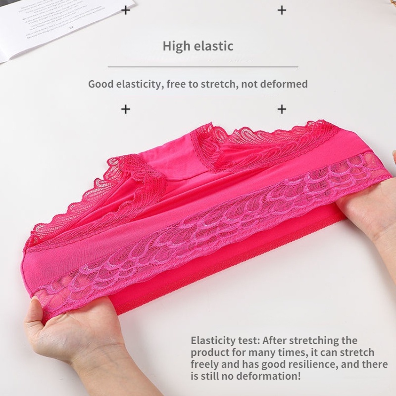 Quần Lót cotton Phối Ren Không Đường May Lưng Vừa Quyến Rũ Cho Nữ